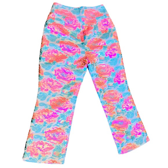 For Love & Lemons Floral High Wasted Capri Pants Size S Zipper Front Closure - Picture 7 of 10